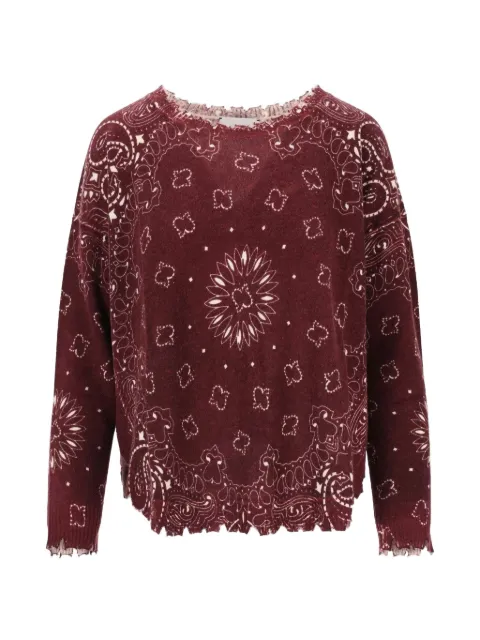 kujten bandana-print distressed sweater