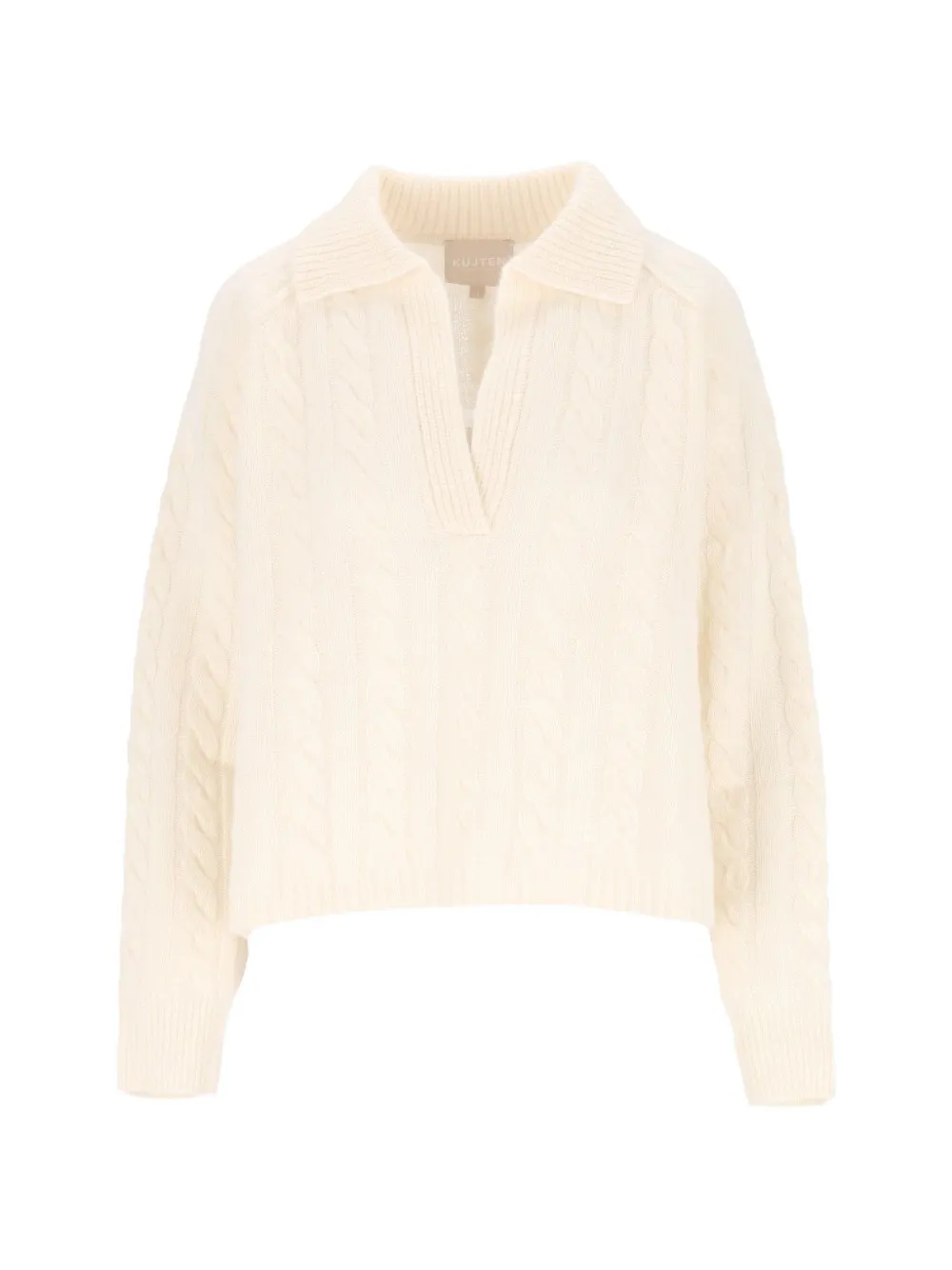 kujten Aenora cable-knit V-neck sweater