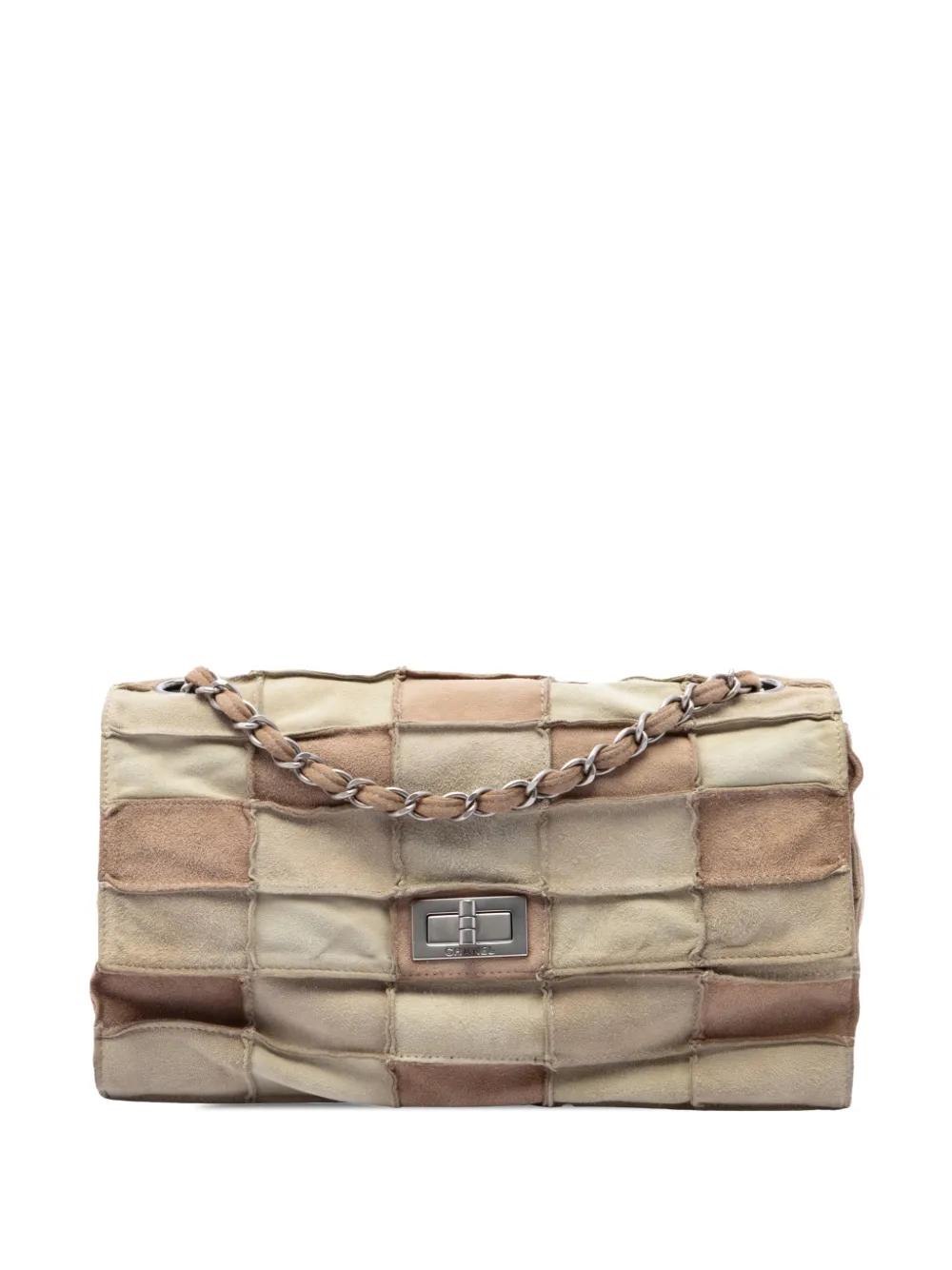 CHANEL Pre-Owned 2000-2002 Suede Patchwork Reissue 2.55 Flap shoulder bag - Toni neutri