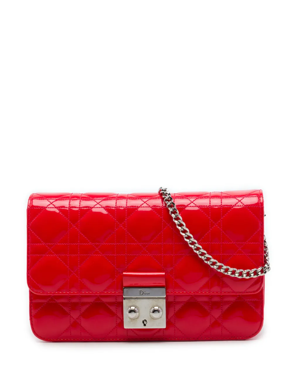 Christian Dior Pre-Owned 2016 mini Cannage Miss Dior Promenade Umhängetasche aus Lackleder - Rot