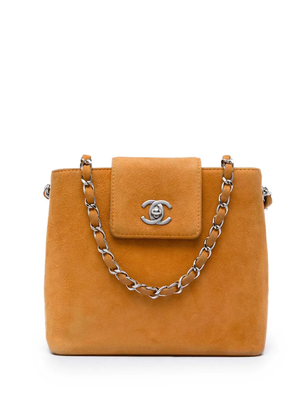 CHANEL Pre-Owned sac à main CC en daim (1997-1999) - Marron
