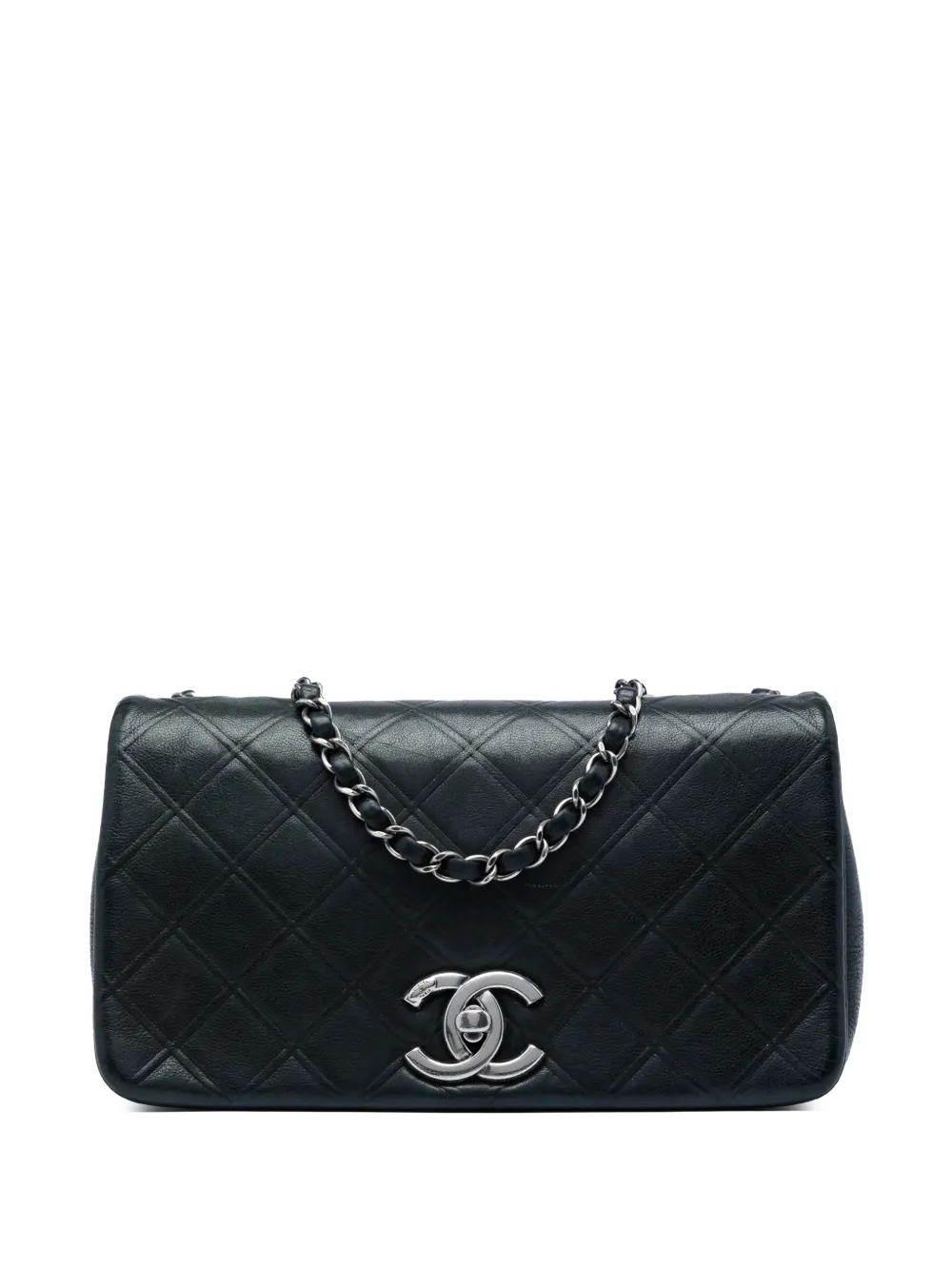 CHANEL Pre-Owned 2013-2014 Medium Diamond Embossed Calfskin New Chic Flap shoulder bag - Nero