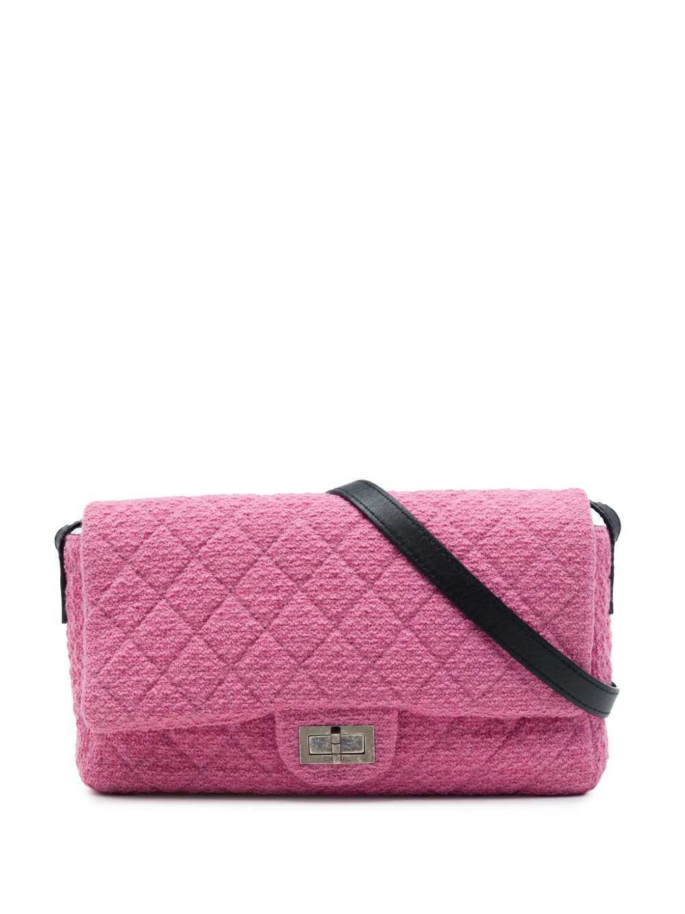 CHANEL Pre-Owned 2009-2010 Jumbo Quilted Tweed Reissue 2.55 Easy Messenger Flap crossbody bag - Rosa