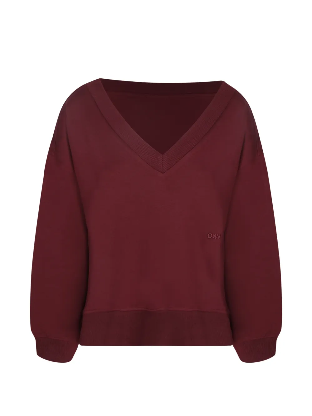 Own V-neck Logo-embroidered Sweater In Burgundy