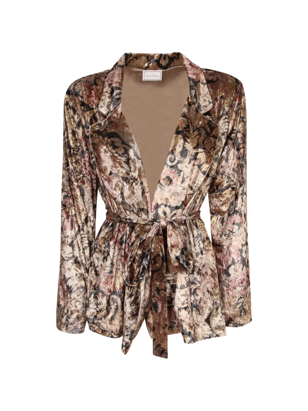 Pierre-Louis Mascia Ranat floral-print belted jacket - Marron Pierre-Louis Mascia Ranat floral-print belted jacket - Marron