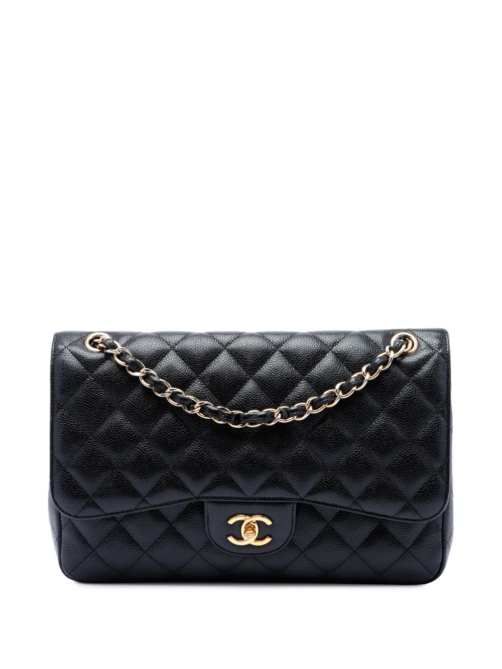CHANEL Pre-Owned 2013-2014 Jumbo Classic Caviar Double Flap shoulder bag - Nero
