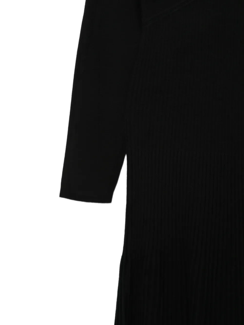 Majestic Filatures Ribgebreide midi-jurk Zwart