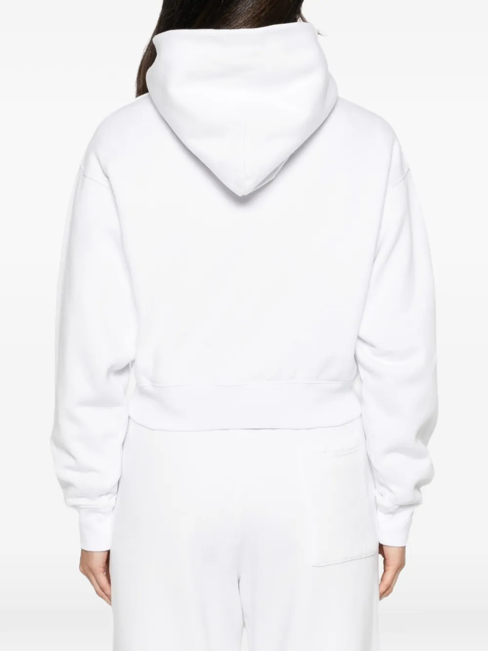 Sporty & Rich Elon cropped hoodie met geborduurd logo Wit