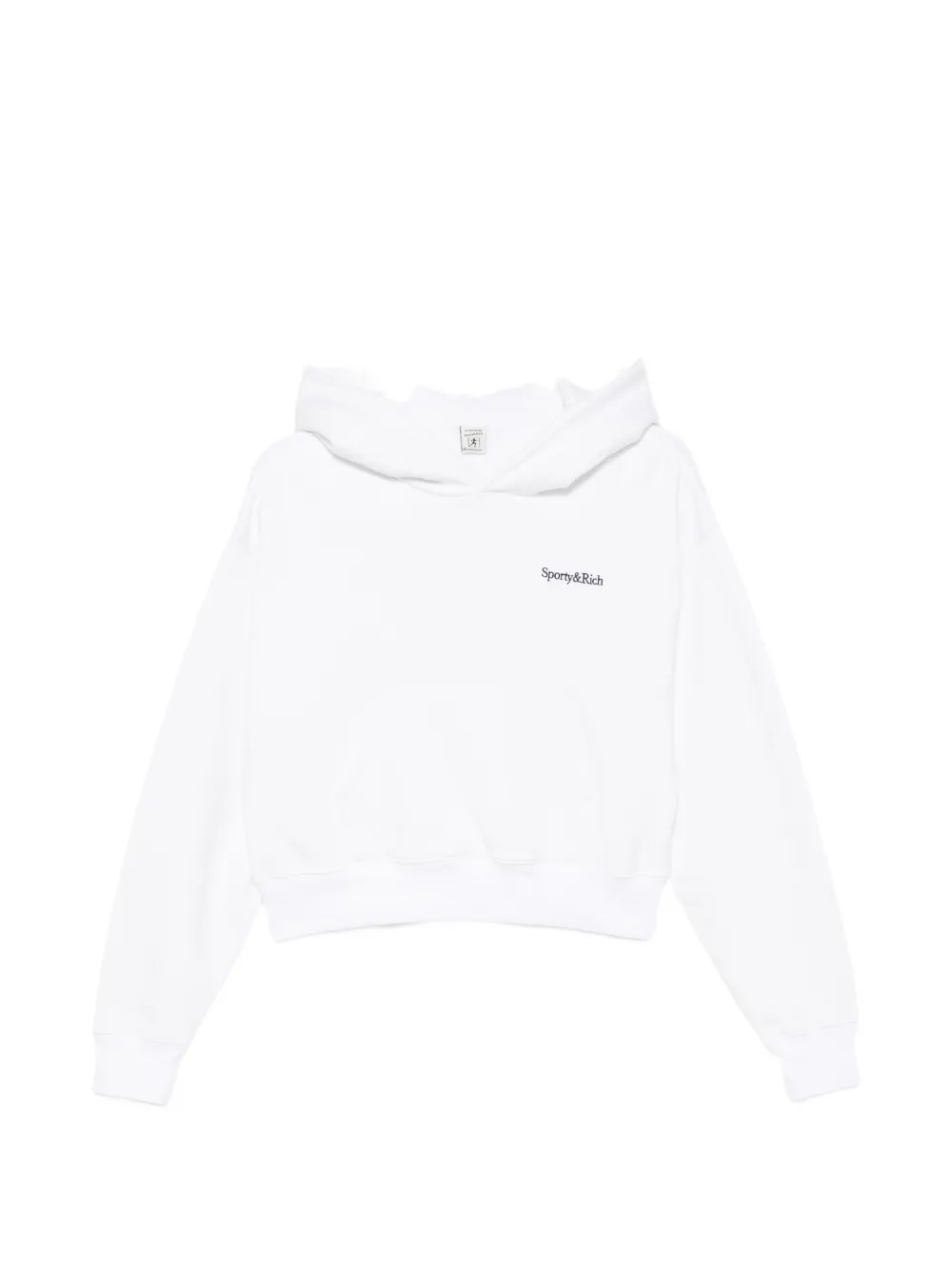 Sporty & Rich Elon logo-embroidered cropped hoodie