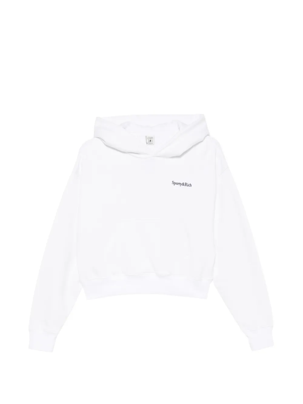 Sporty & Rich Elon logo-embroidered cropped hoodie - Weiß