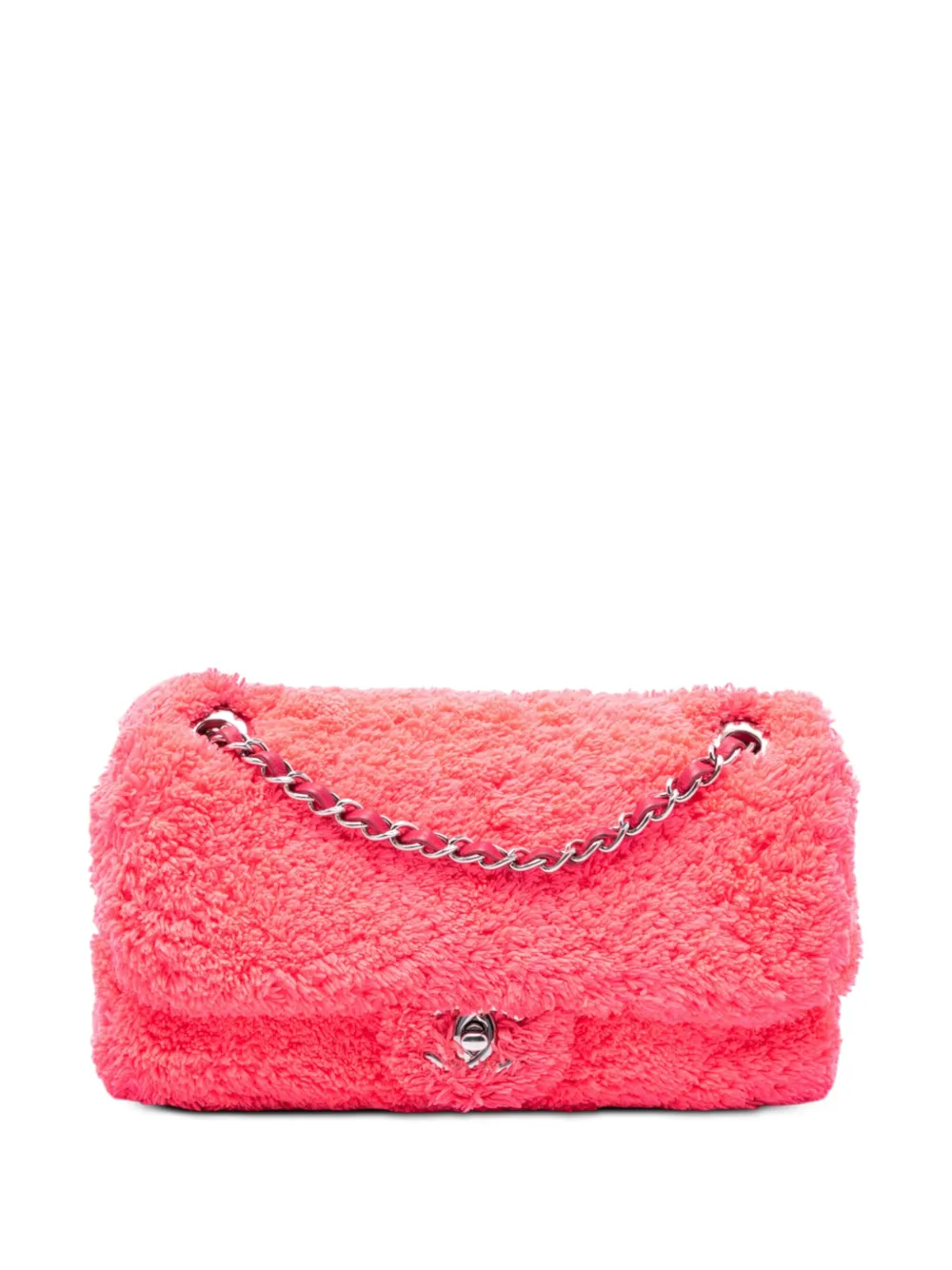 CHANEL Pre-Owned 2019 Medium Quilted Terry Cloth Coco Beach Flap shoulder bag - Rosa