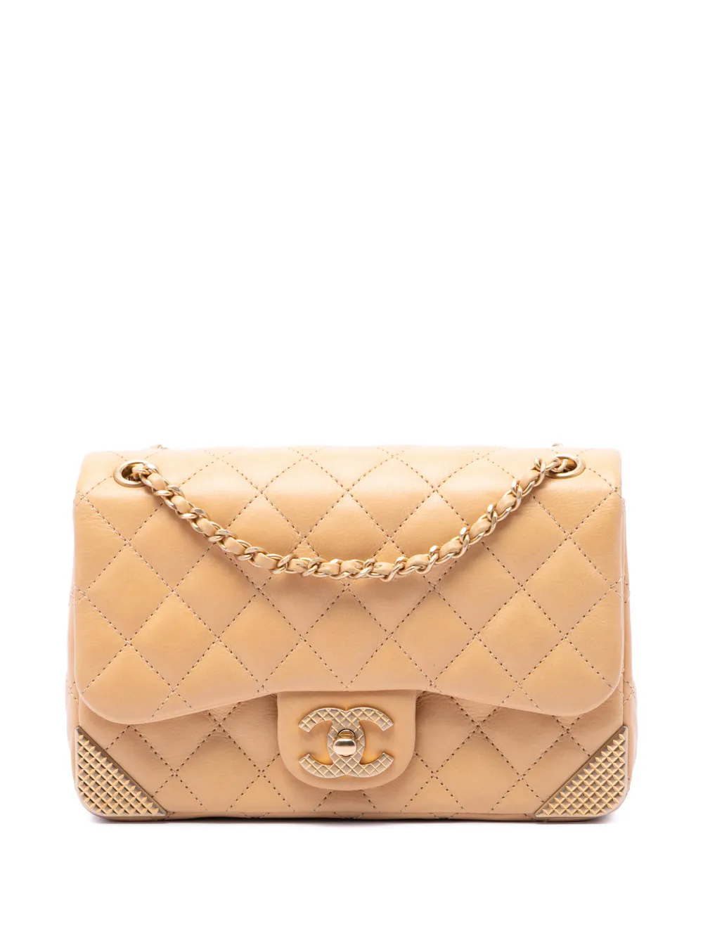 CHANEL Pre-Owned 2017-2018 Mini Quilted Calfskin Rock The Corner Flap shoulder bag - Marrone