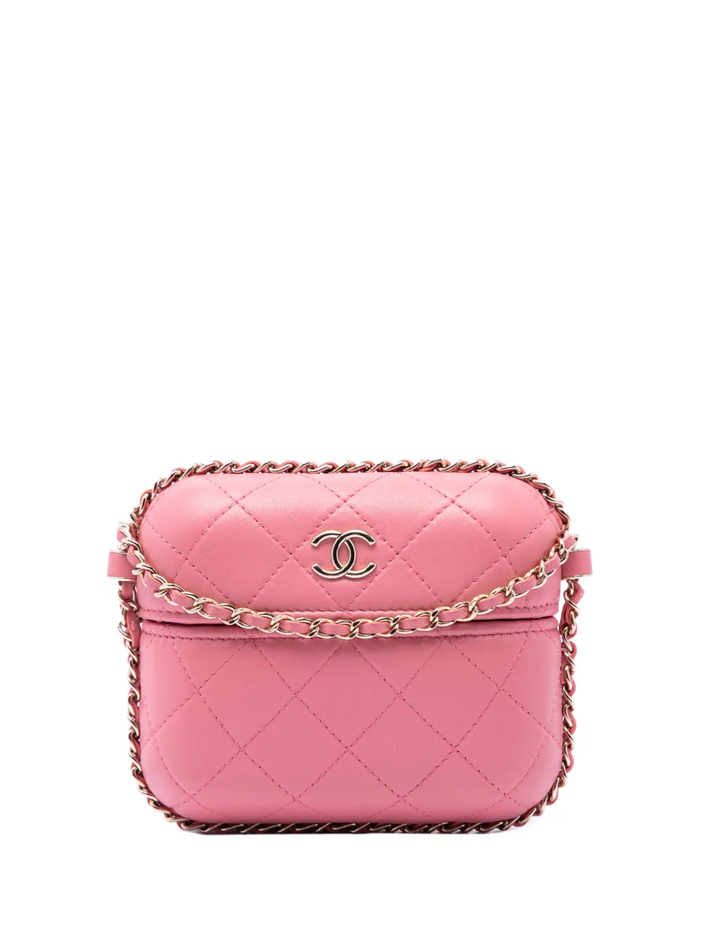 CHANEL Pre-Owned 2021-2026 Mini Quilted Lambskin Chain Around Vanity Case crossbody bag - Rosa