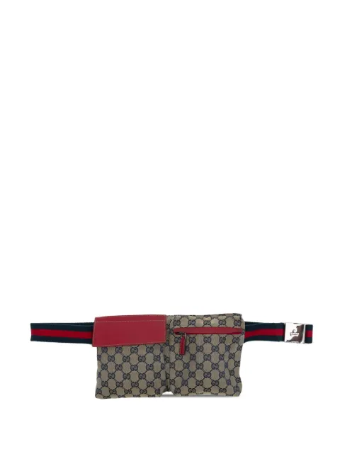 Gucci Pre-Owned 2000-2015 GG Canvas Web Double Pocket belt bag