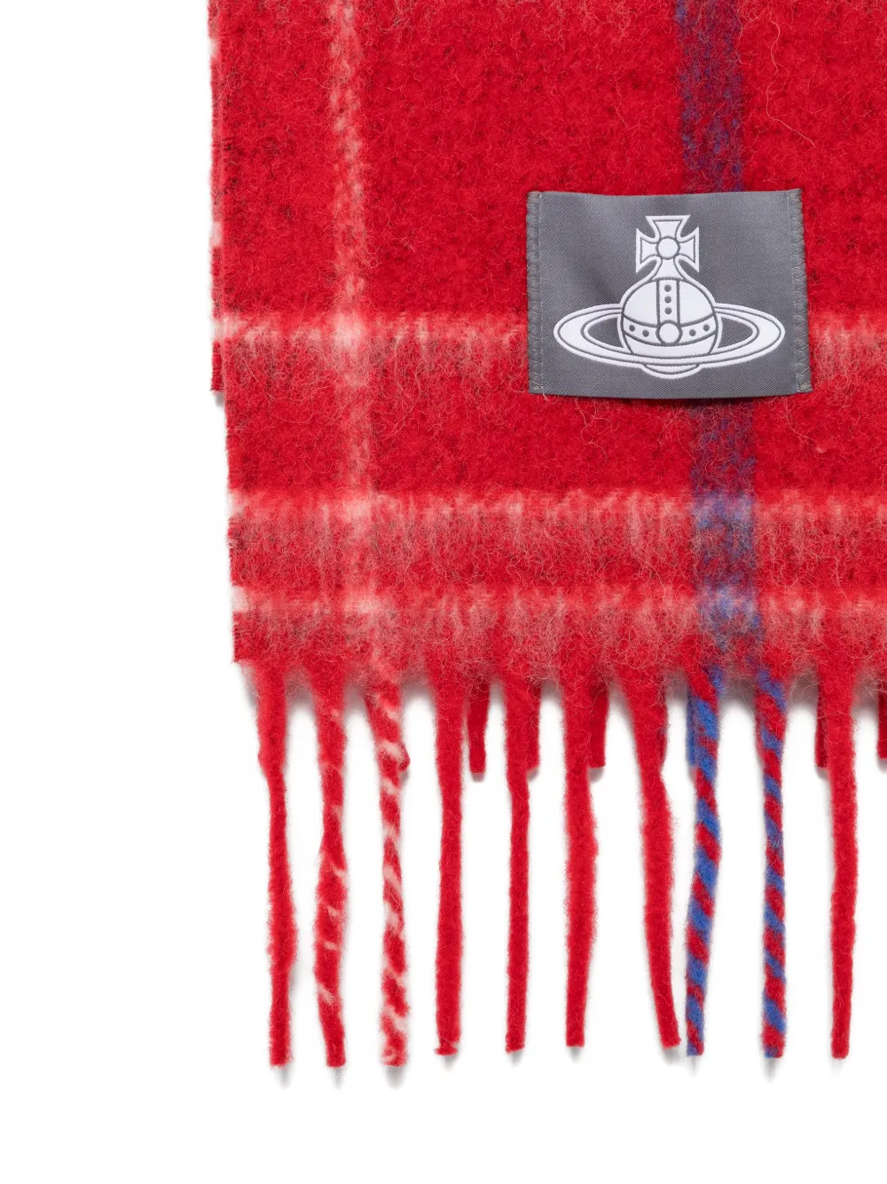 Vivienne Westwood Sjaal met tartan ruit en franje Rood