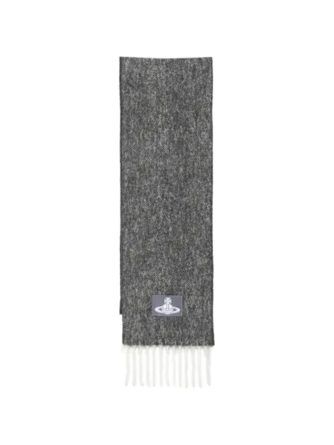Vivienne Westwood Orb-patch fringed scarf