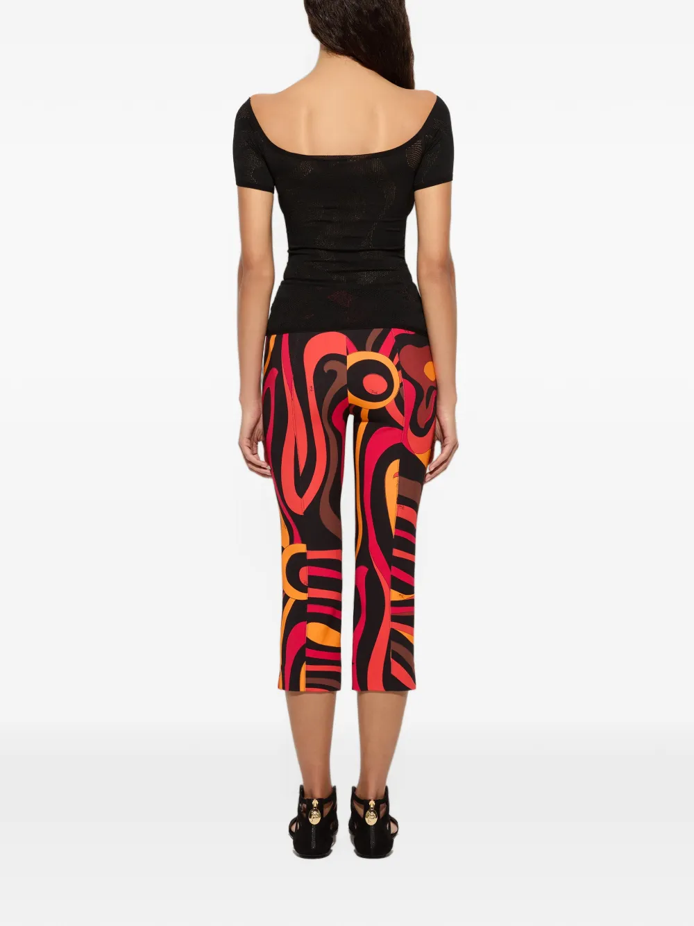 PUCCI Capri broek met Marmo-print Zwart