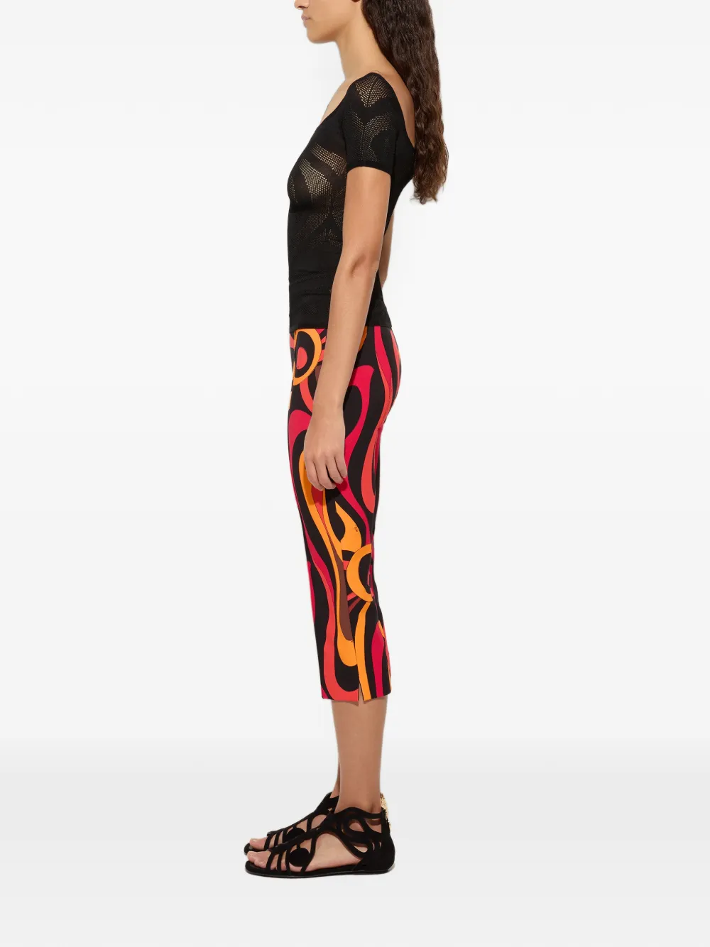 PUCCI Capri broek met Marmo-print Zwart