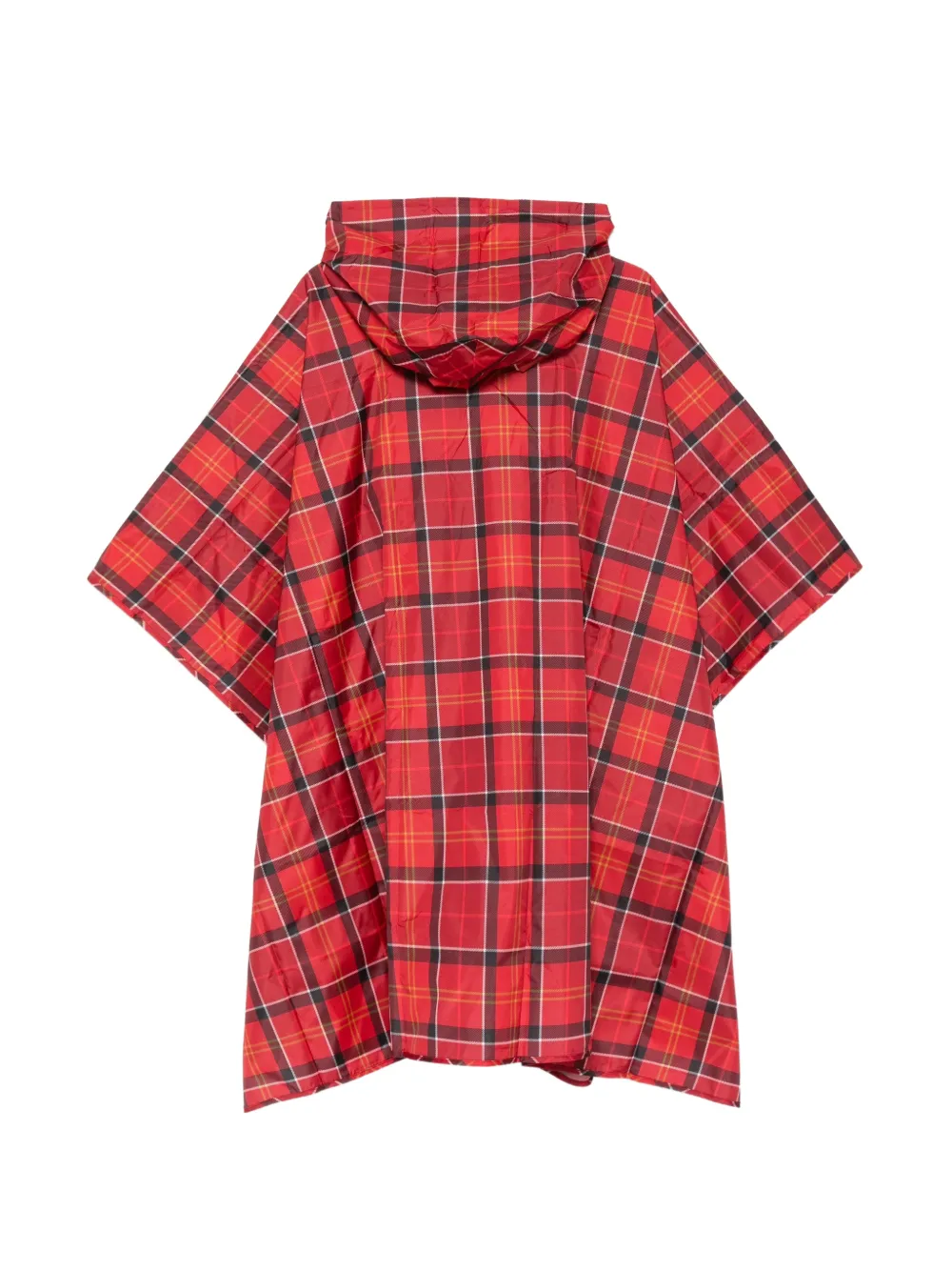 Barbour Poncho met capuchon en tartan-ruit Rood
