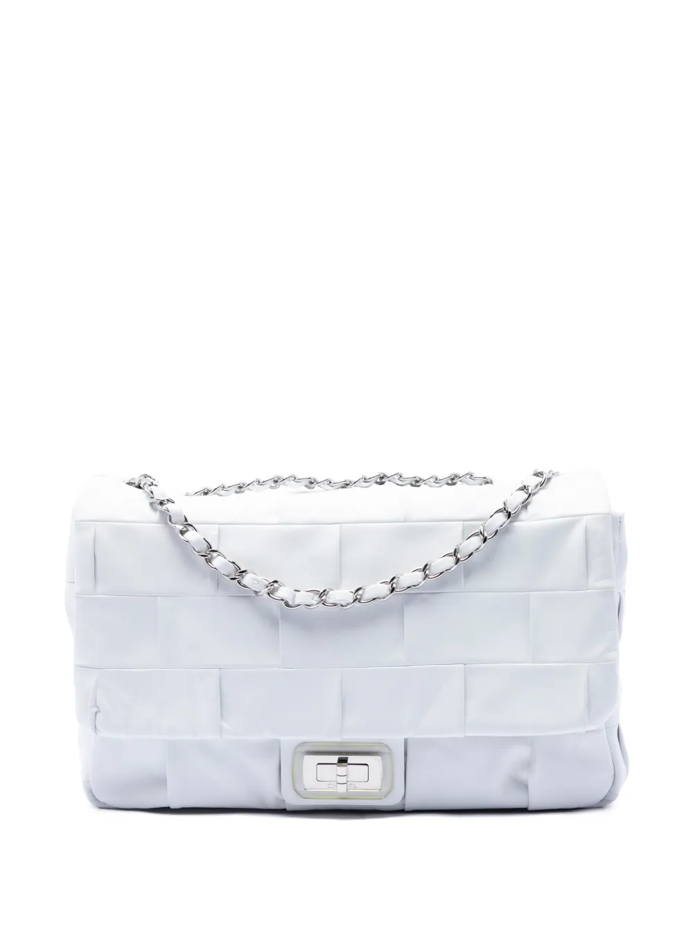 CHANEL Pre-Owned 2010-2011 Jumbo Lambskin Patchwork Reissue 2.55 Igloo Flap shoulder bag - Bianco