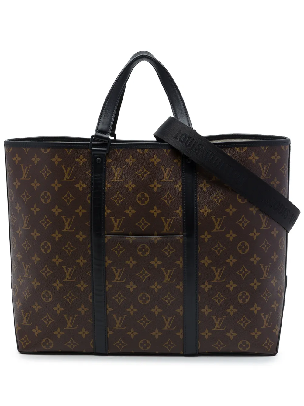 Louis Vuitton Pre-Owned sac à bandoulière Weekend GM monogrammé Macassar (2021-2026) - Noir