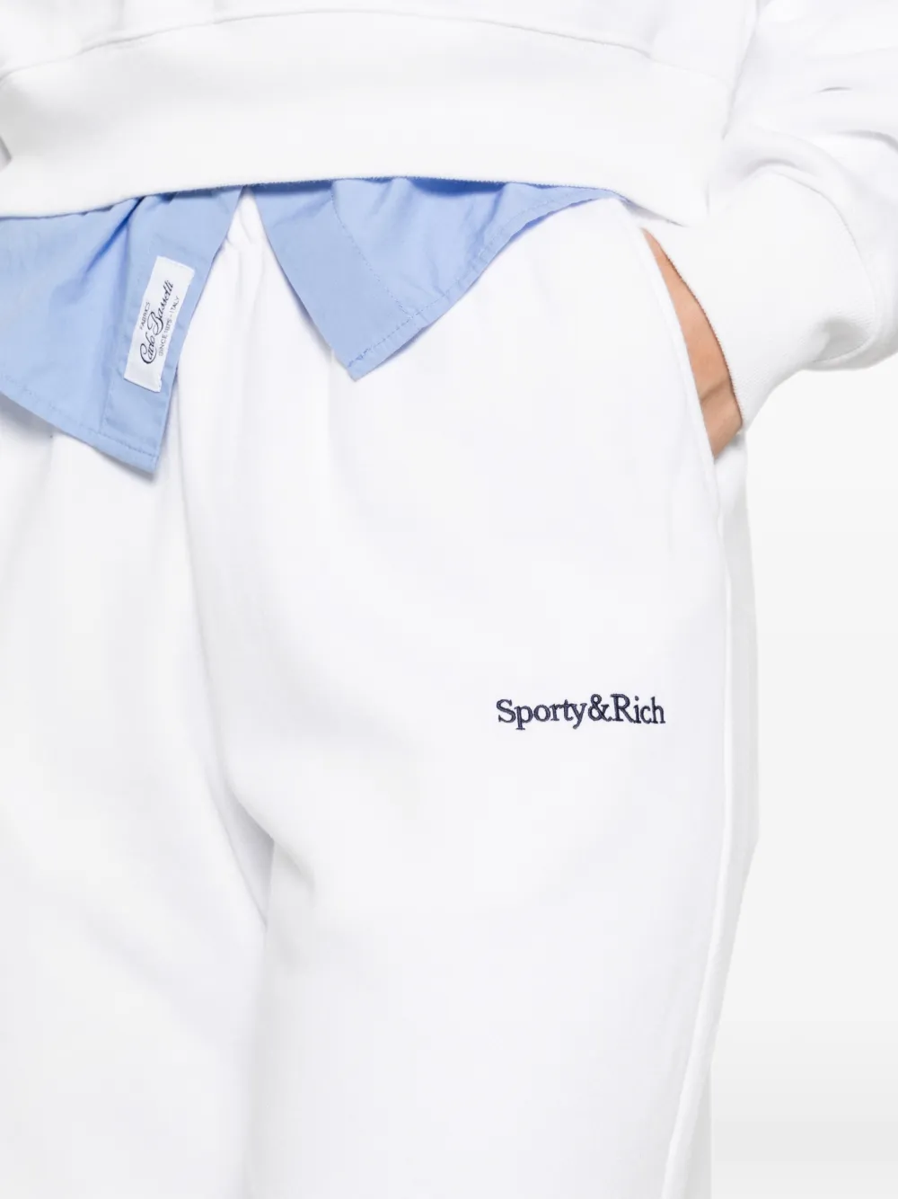 Sporty & Rich Besma trainingsbroek met geborduurd logo Wit