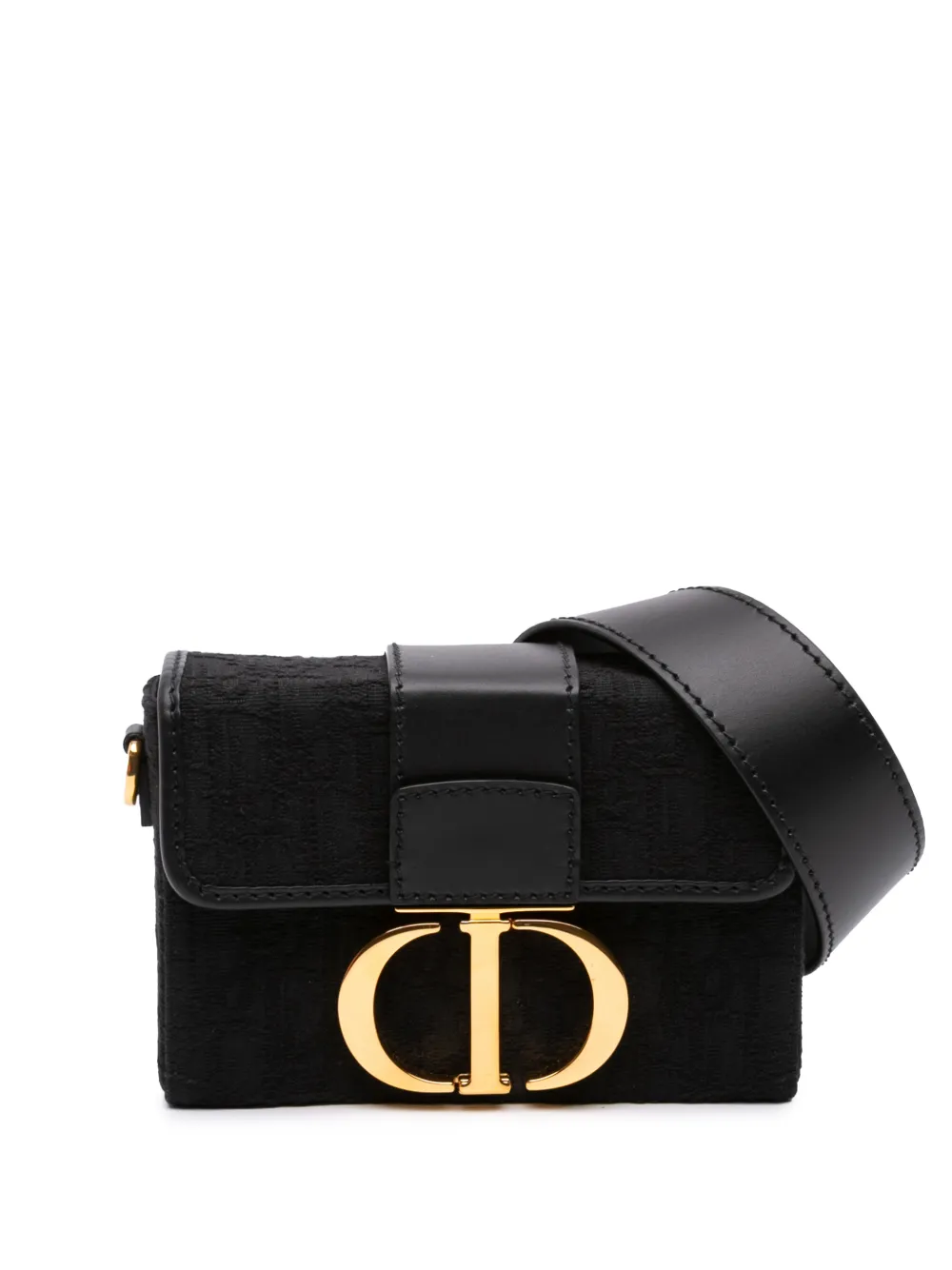 Christian Dior Pre-Owned 2020 Oblique Montaigne Umhängetasche aus Canvas 30cm - Schwarz