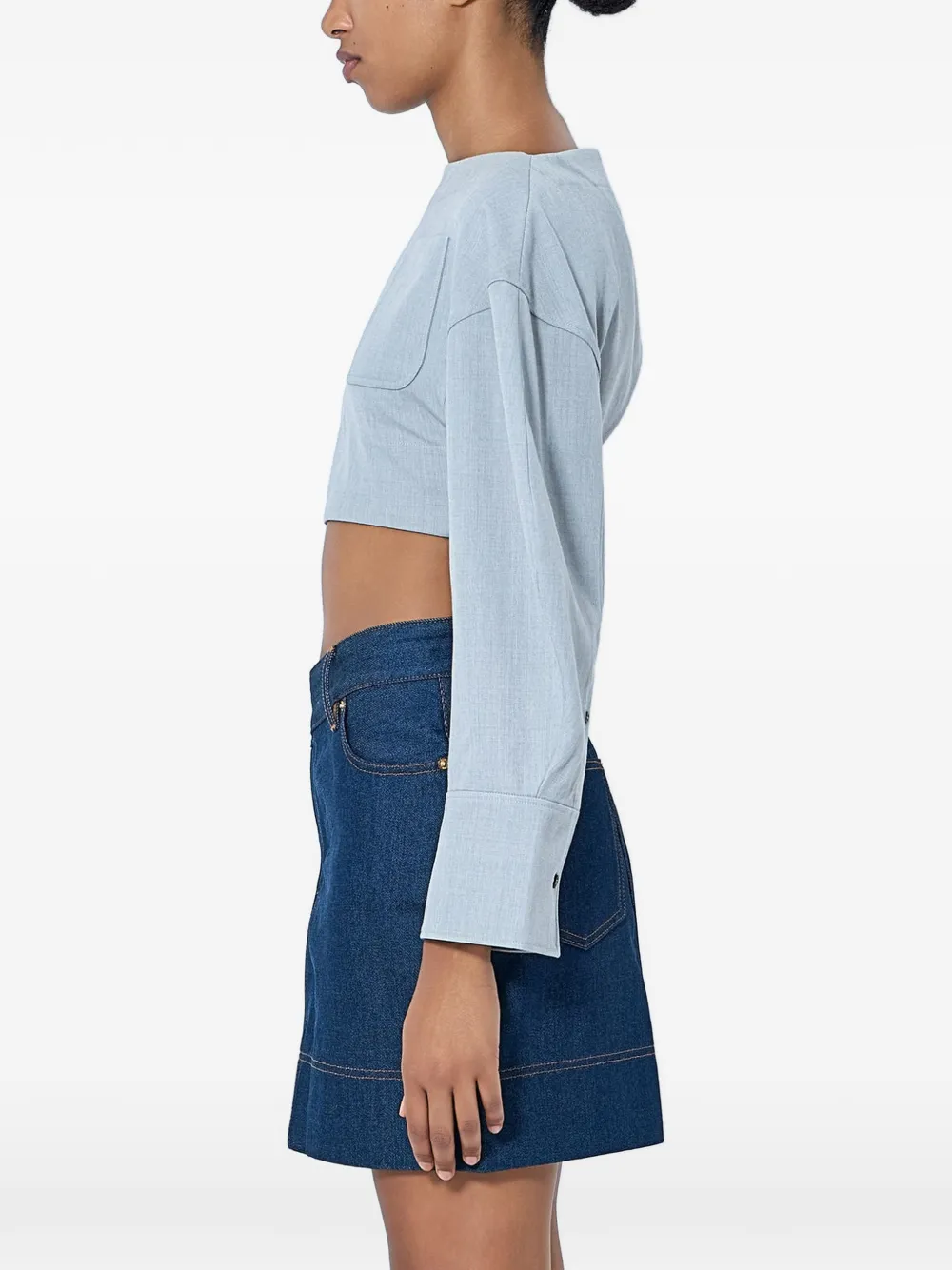 Jacquemus The Casaco cropped top met open achterkant Grijs