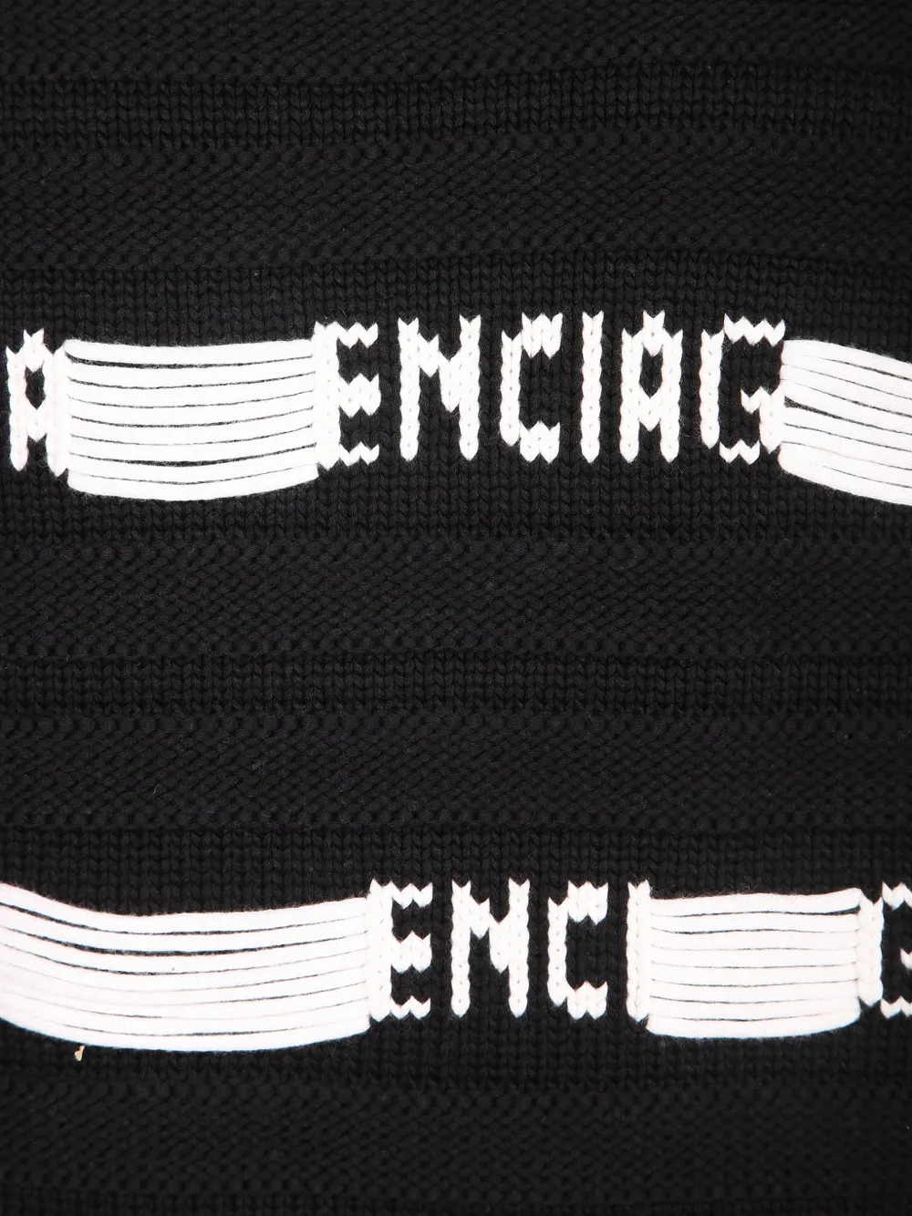 Balenciaga Trui met gerafeld effect en logo-intarsia Zwart