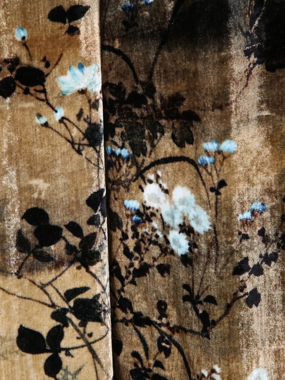 Pierre-Louis Mascia Fluwelen palazzobroek met bloemenprint Beige