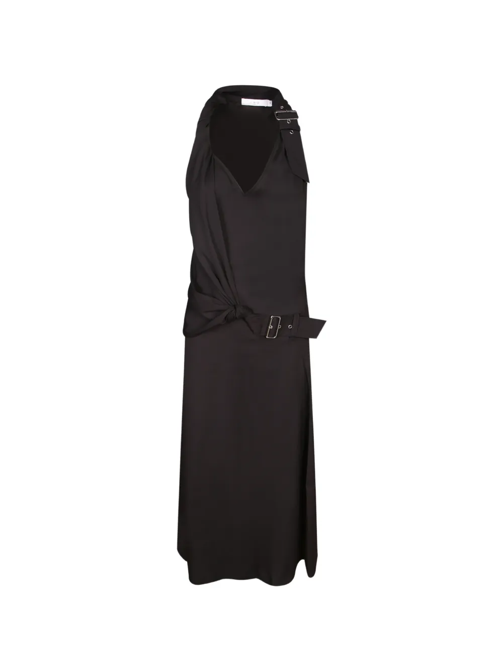 IRO Velty buckled-collar knotted midi dress