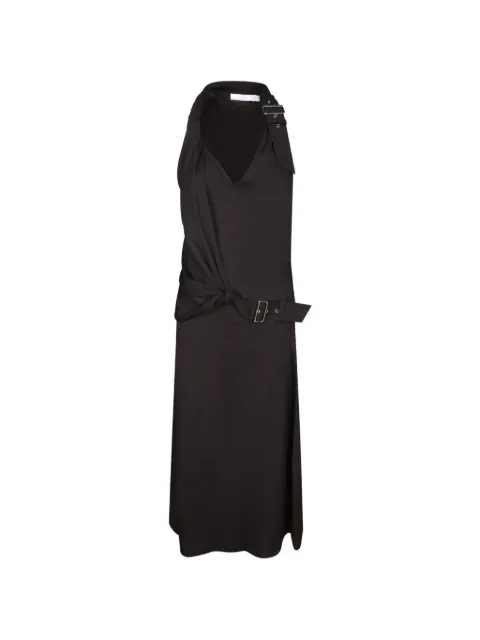 IRO Velty buckled-collar knotted midi dress