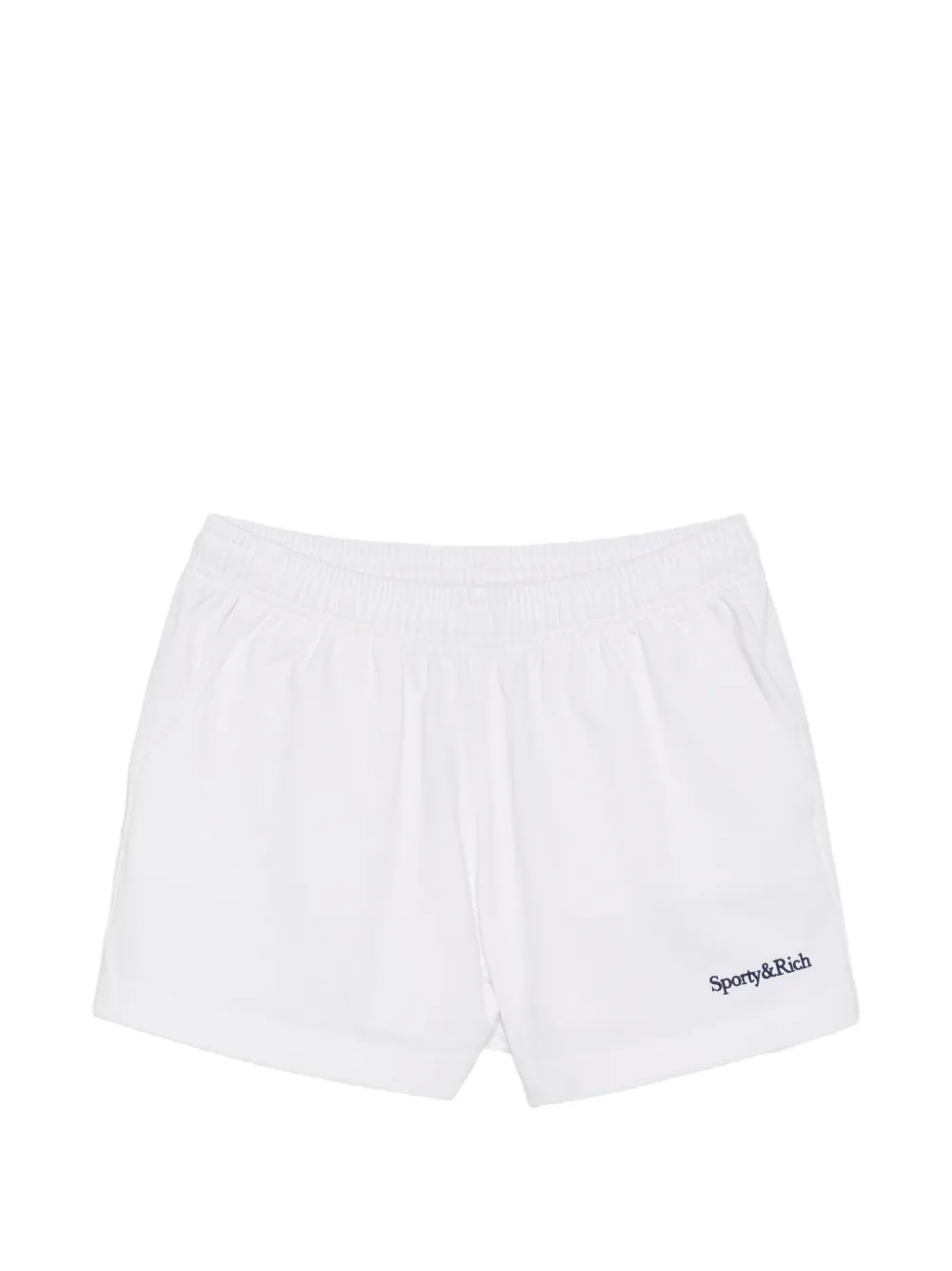 Sporty & Rich logo-embroidered elasticated shorts - Bianco