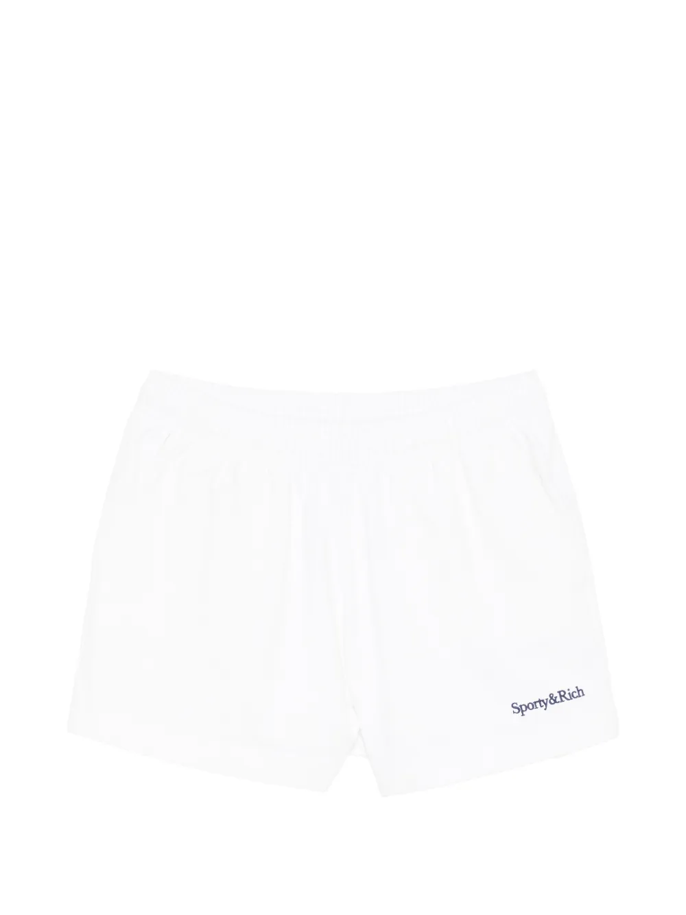 Sporty & Rich logo-embroidered elasticated shorts - Bianco