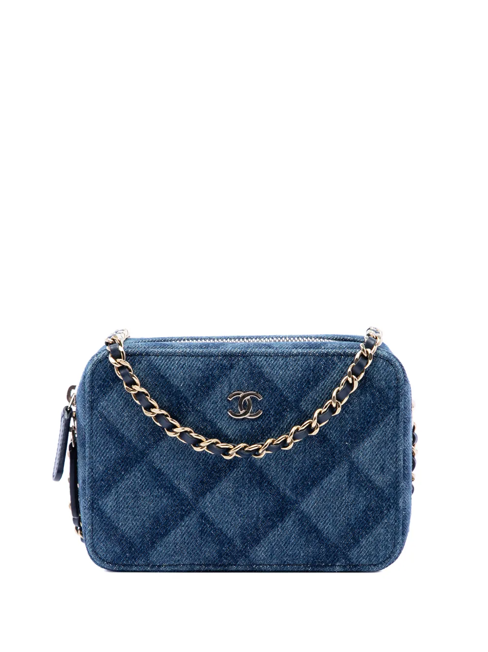 CHANEL Pre-Owned 2021-2026 CC Printed Denim Camera Case crossbody bag - Blu