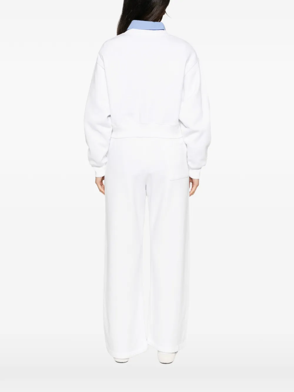 Sporty & Rich Elza cropped sweater met geborduurd logo Wit