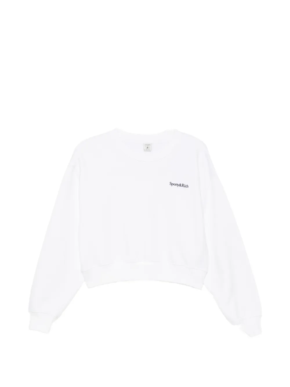 Sporty & Rich Elza logo-embroidered cropped sweatshirt