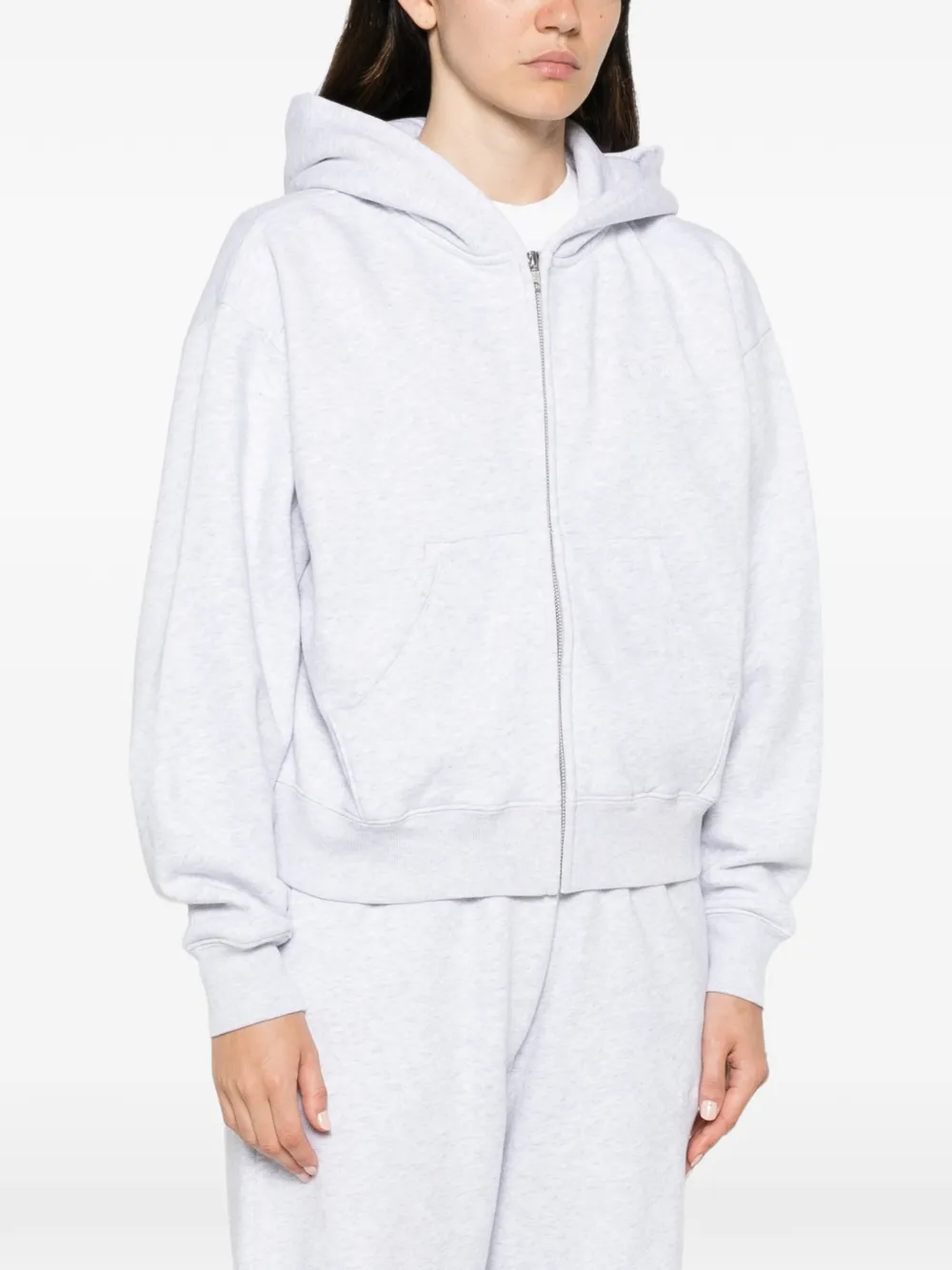 Sporty & Rich Hoodie met rits Grijs