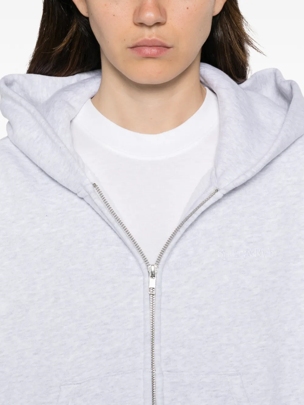 Sporty & Rich Hoodie met rits Grijs