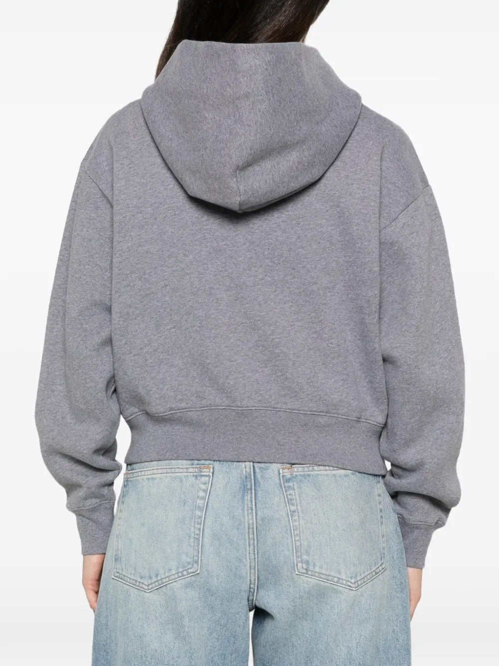 Sporty & Rich Hoodie met geborduurd logo en rits Grijs