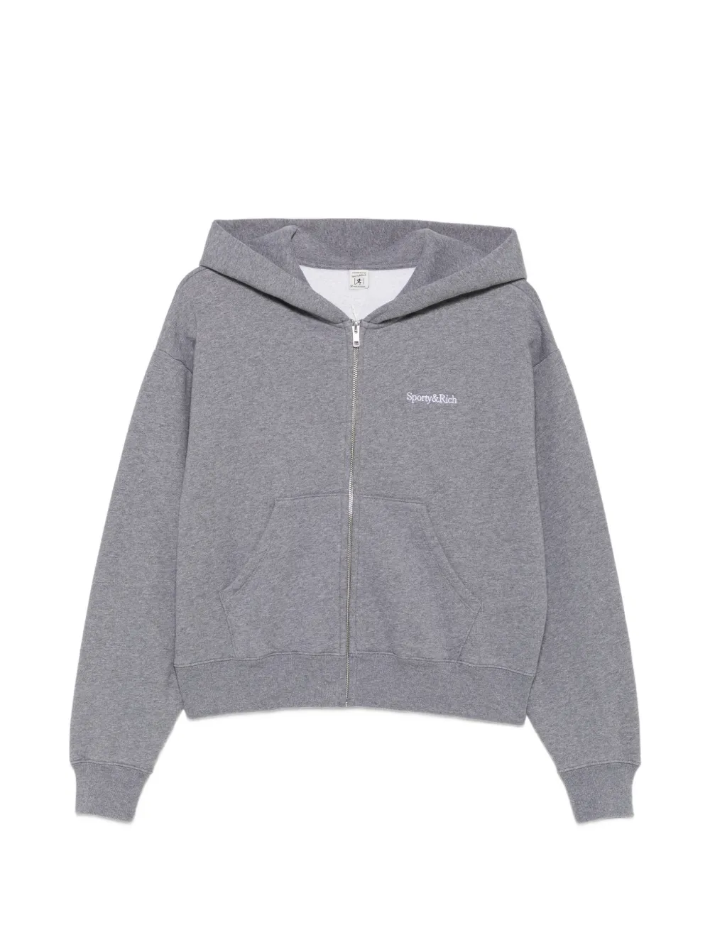 Sporty & Rich logo-embroidered zip-up hoodie