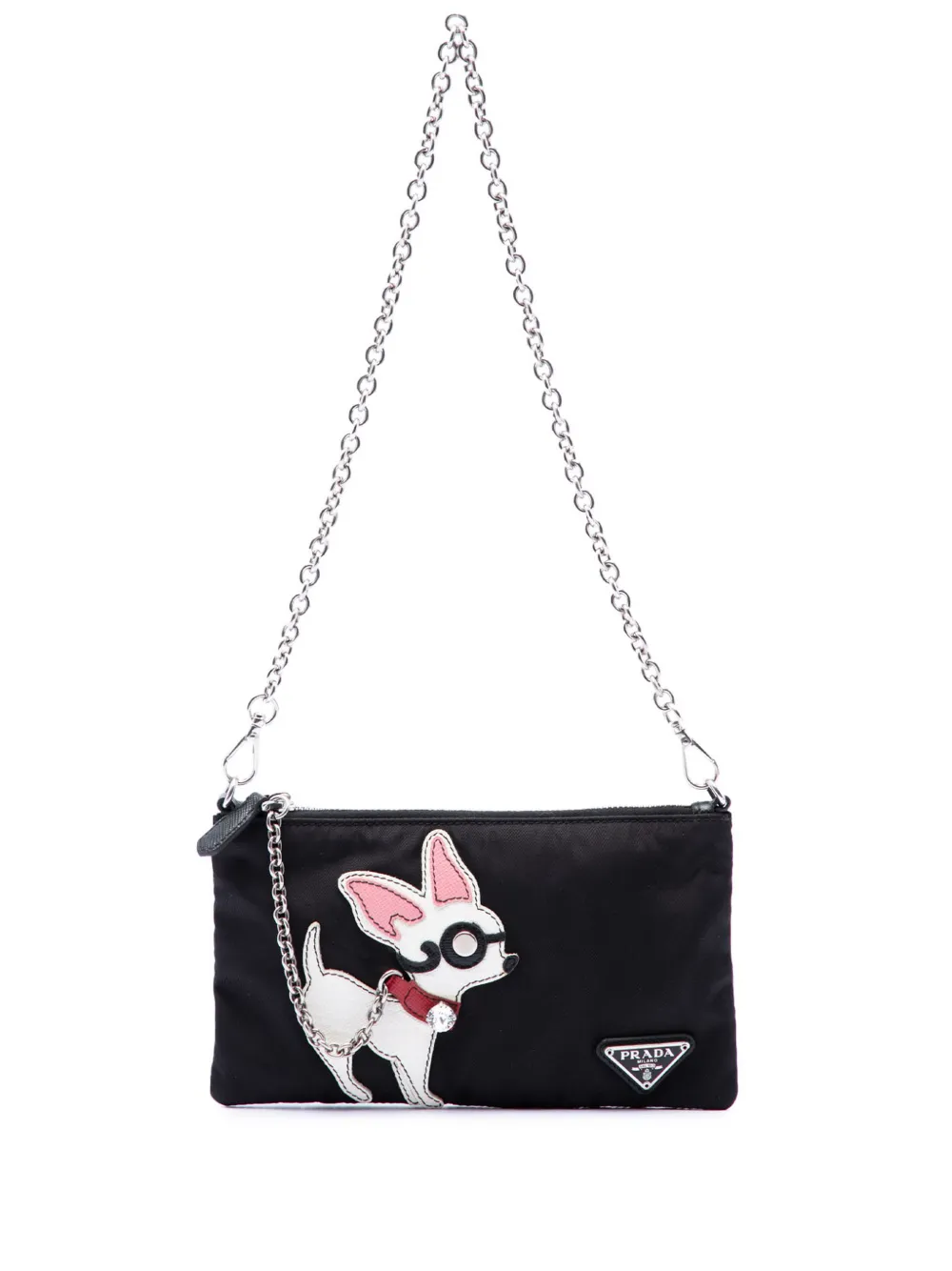 Prada Pre-Owned 2000-2013 Tessuto Chihuahua Chain Pouch shoulder bag - Nero
