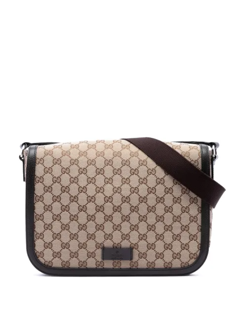 Gucci Pre-Owned bolsa crossbody de lona GG con solapa 2016-2026