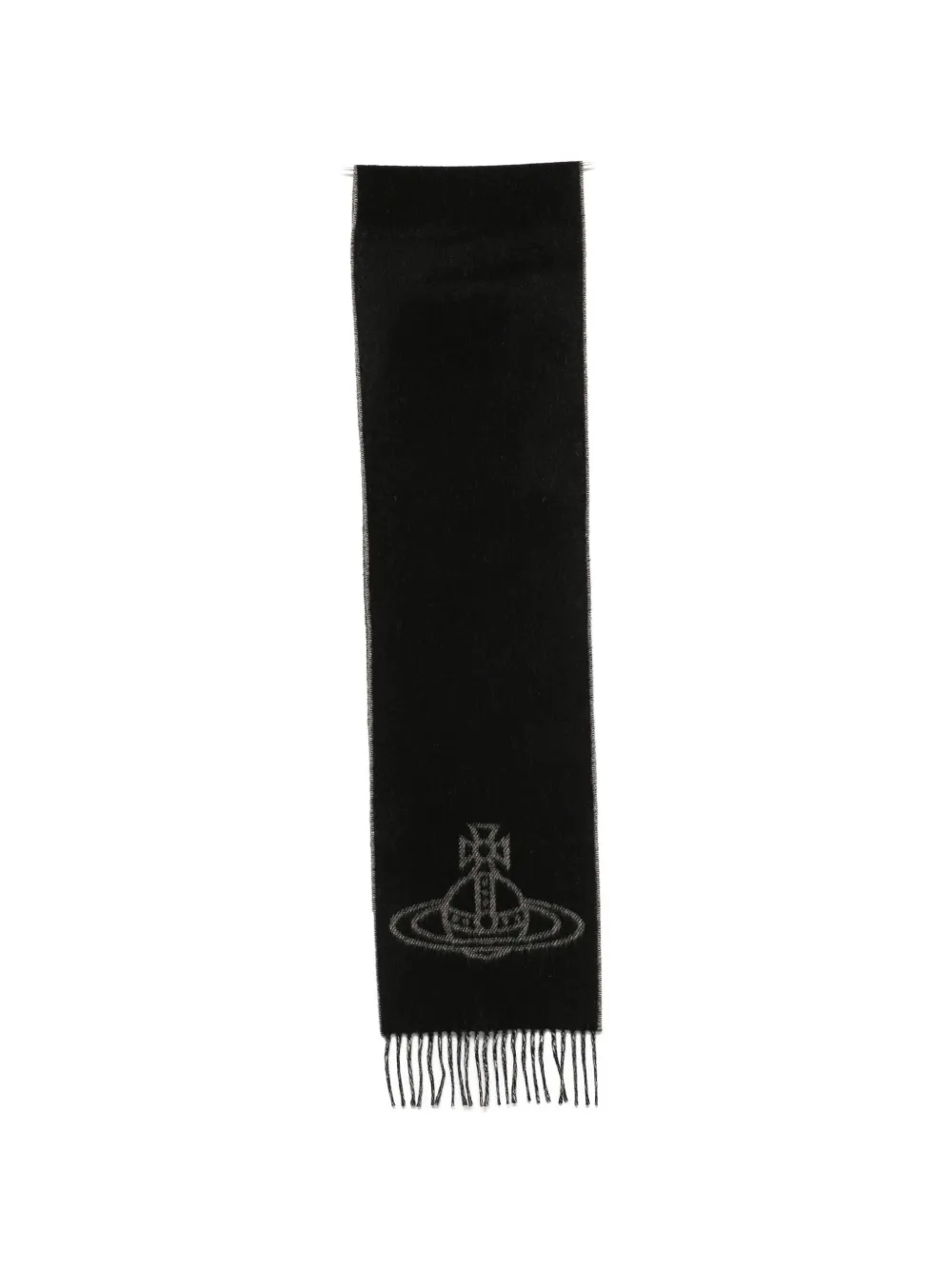 Vivienne Westwood Orb-embroidered fringed scarf