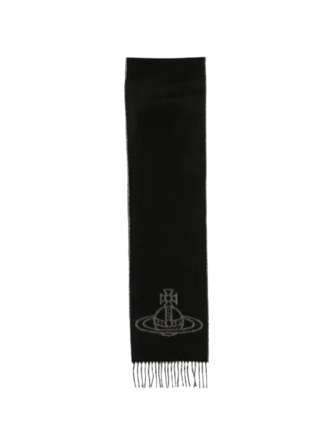 Vivienne Westwood mascada con motivo Orb bordado y flecos
