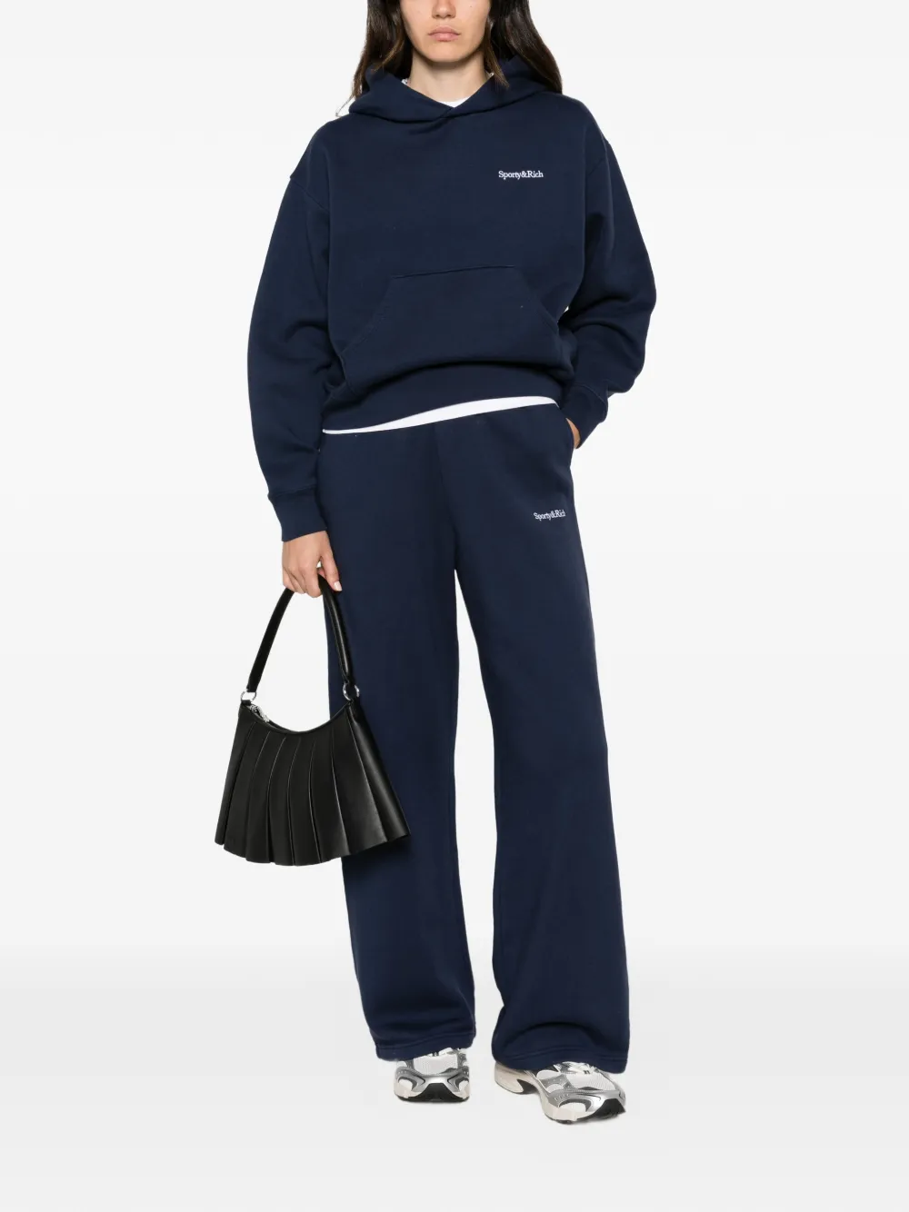 Sporty & Rich logo-embroidered track pants Blauw