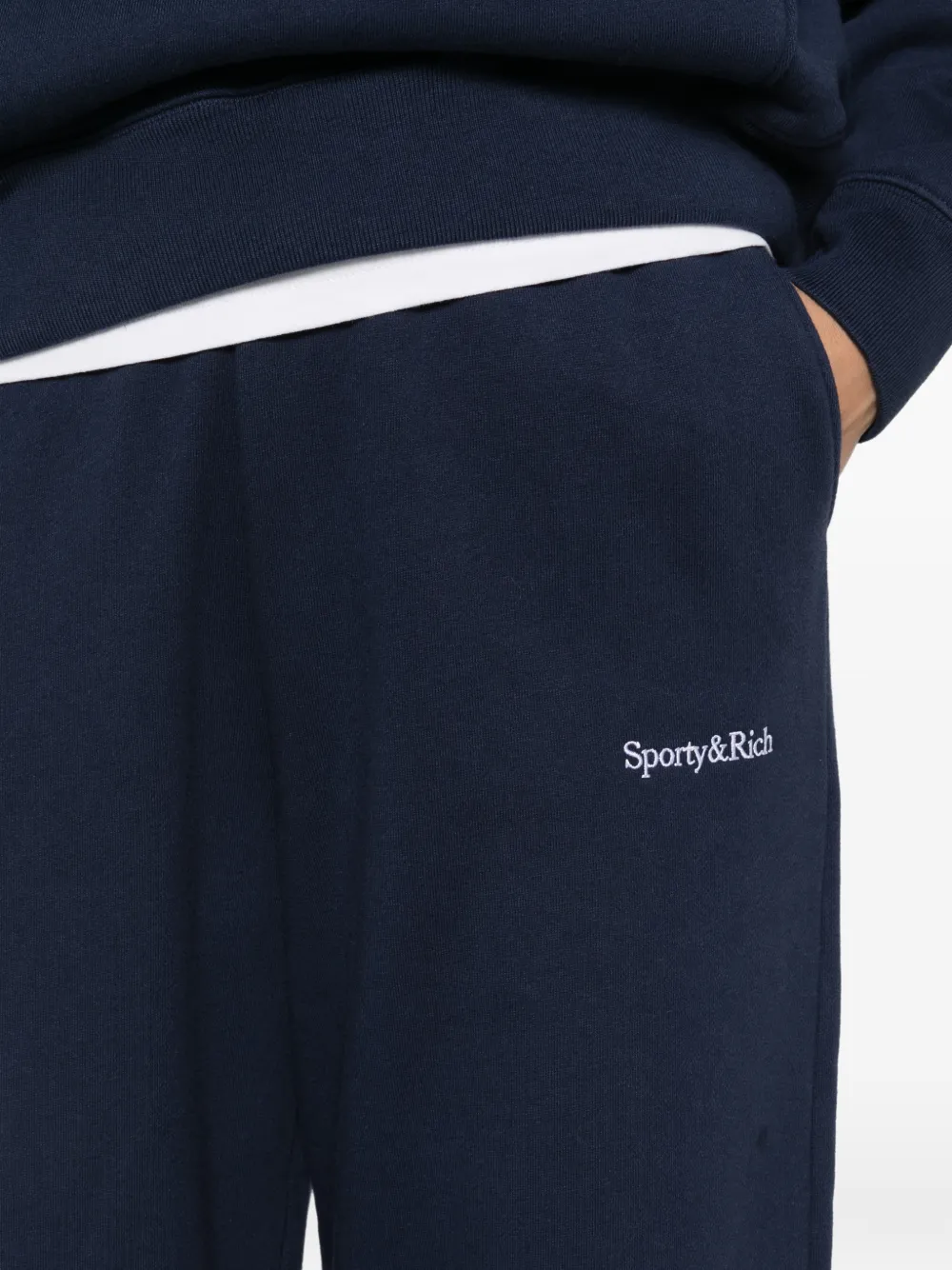 Sporty & Rich logo-embroidered track pants Blauw
