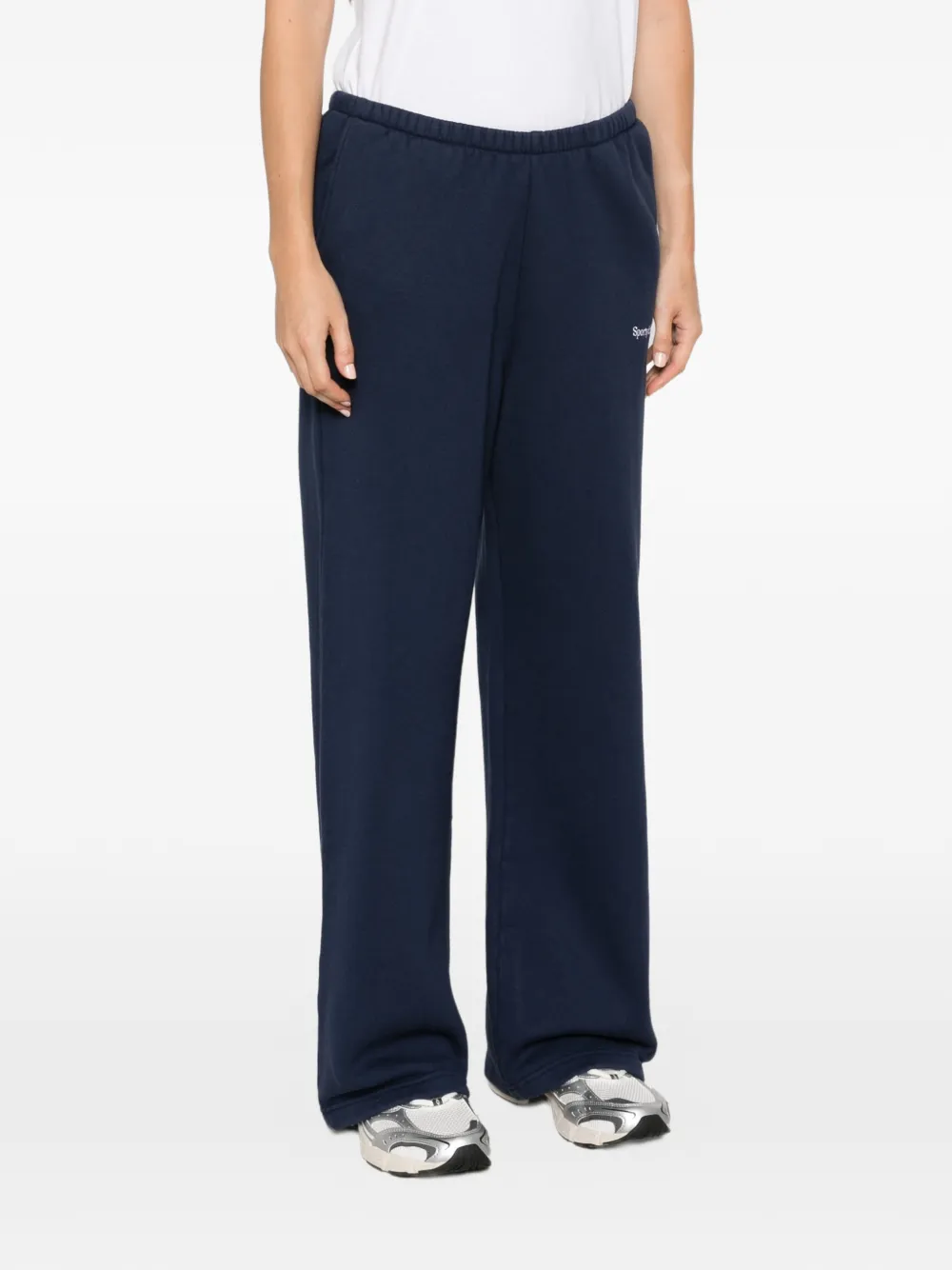 Sporty & Rich logo-embroidered track pants Blauw