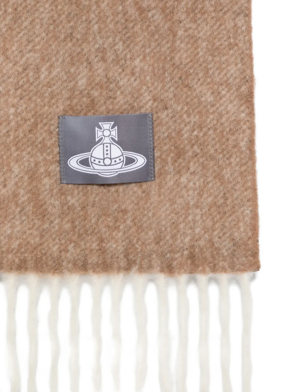 Vivienne Westwood Sjaal met Orb-patch en franje Beige