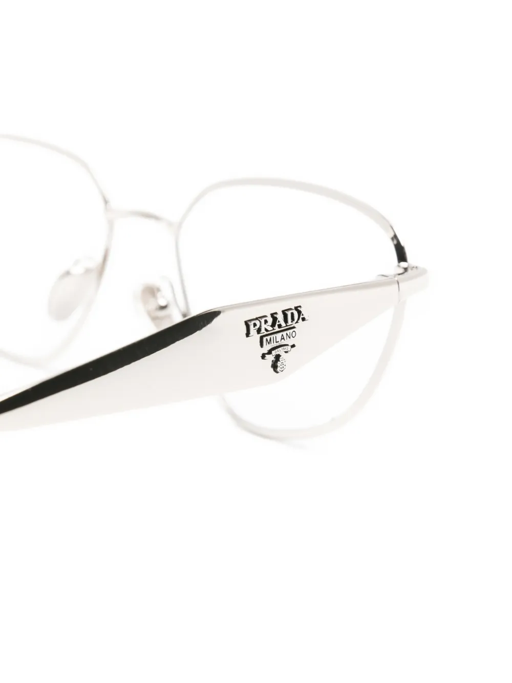 Prada Eyewear geometric-frame glasses Zilver